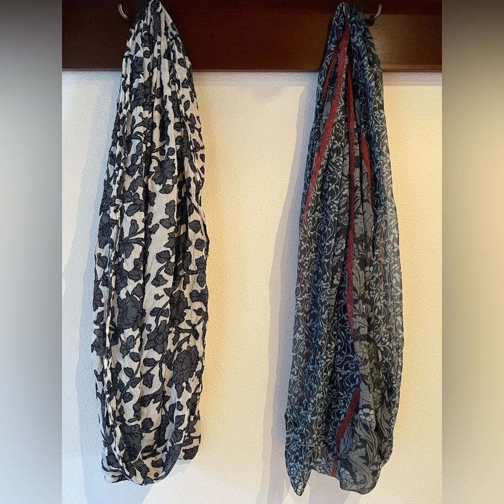 Loft Infinity Scarves, Lightweight Slightly Shear Floral Patterns, Pk of 2